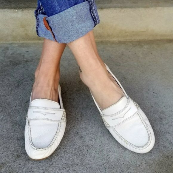 Cynthia Rowley Vintage Blue Suede Pull On Squeeze Loafers - Picture 3 of 10